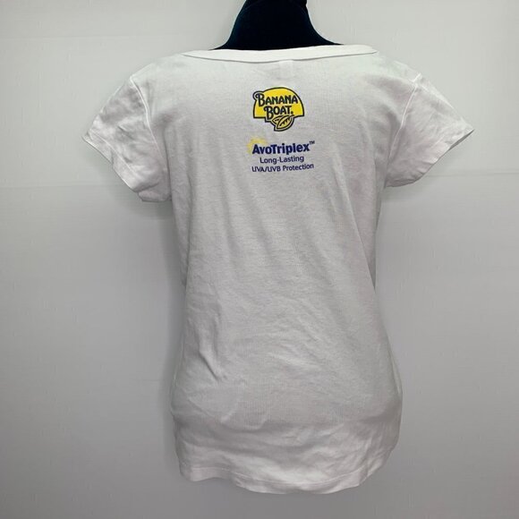 Banana Boat XL Graphic T Shirt Suncreen Tee Slim Fit White Short Sleeve - Picture 8 of 9